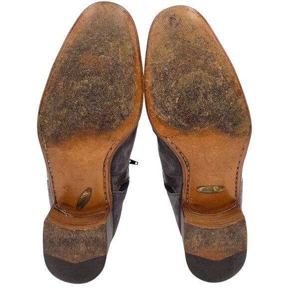 Vintage Mauri Exotic Ostrich and Suede Gray Dress Shoes Mens 8.5 Ankle Zip Boots main image 6